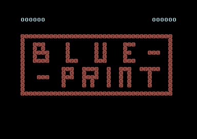 Blueprint title screen for Commodore 64